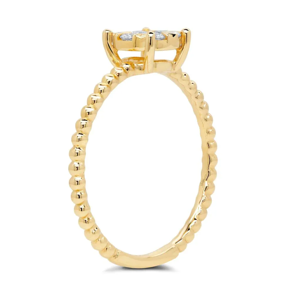 0.35 Carat Total Weight Diamond Cluster Ring in 14K White or Yellow Gold