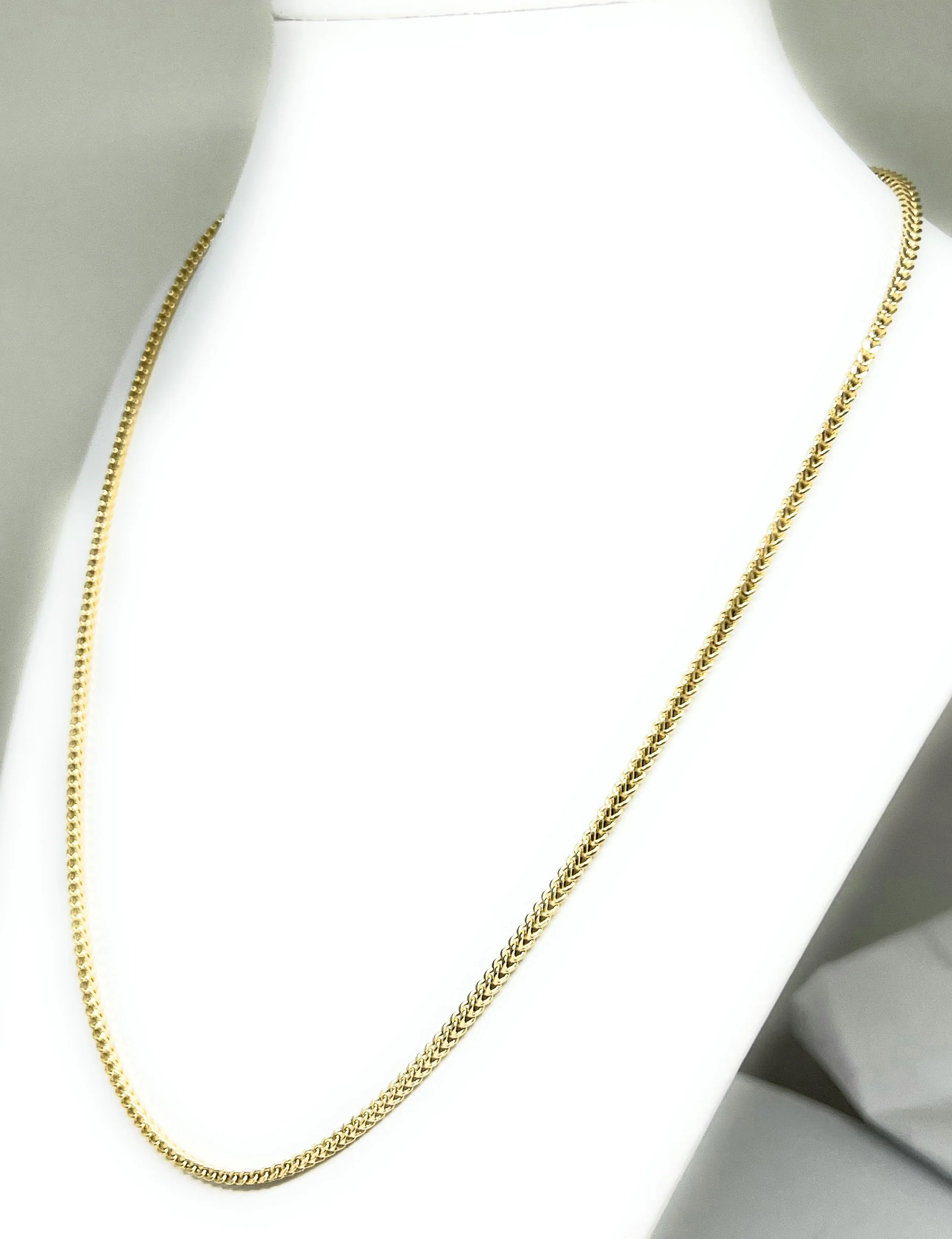 10k Solid Gold Franco Chain 18 - 28 inch 2.3mm (Semi-Hollow Style)