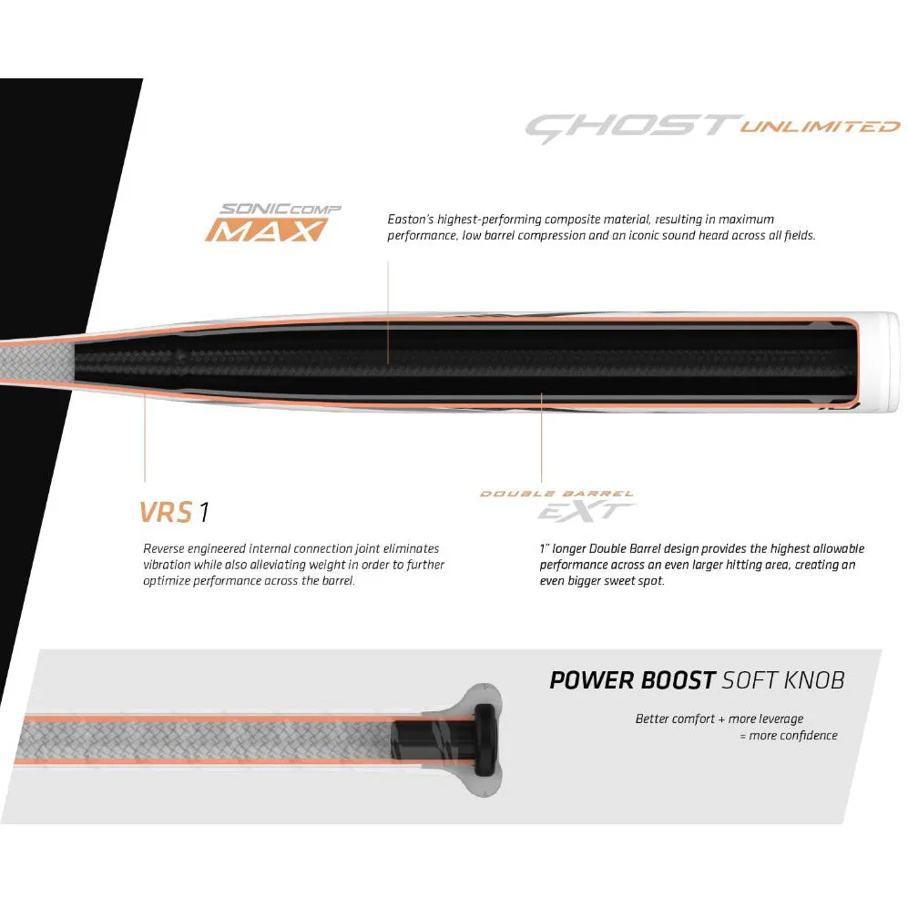2023 Easton Ghost Unlimited (-10) Fastpitch Softball Bat: FP23GHUL10