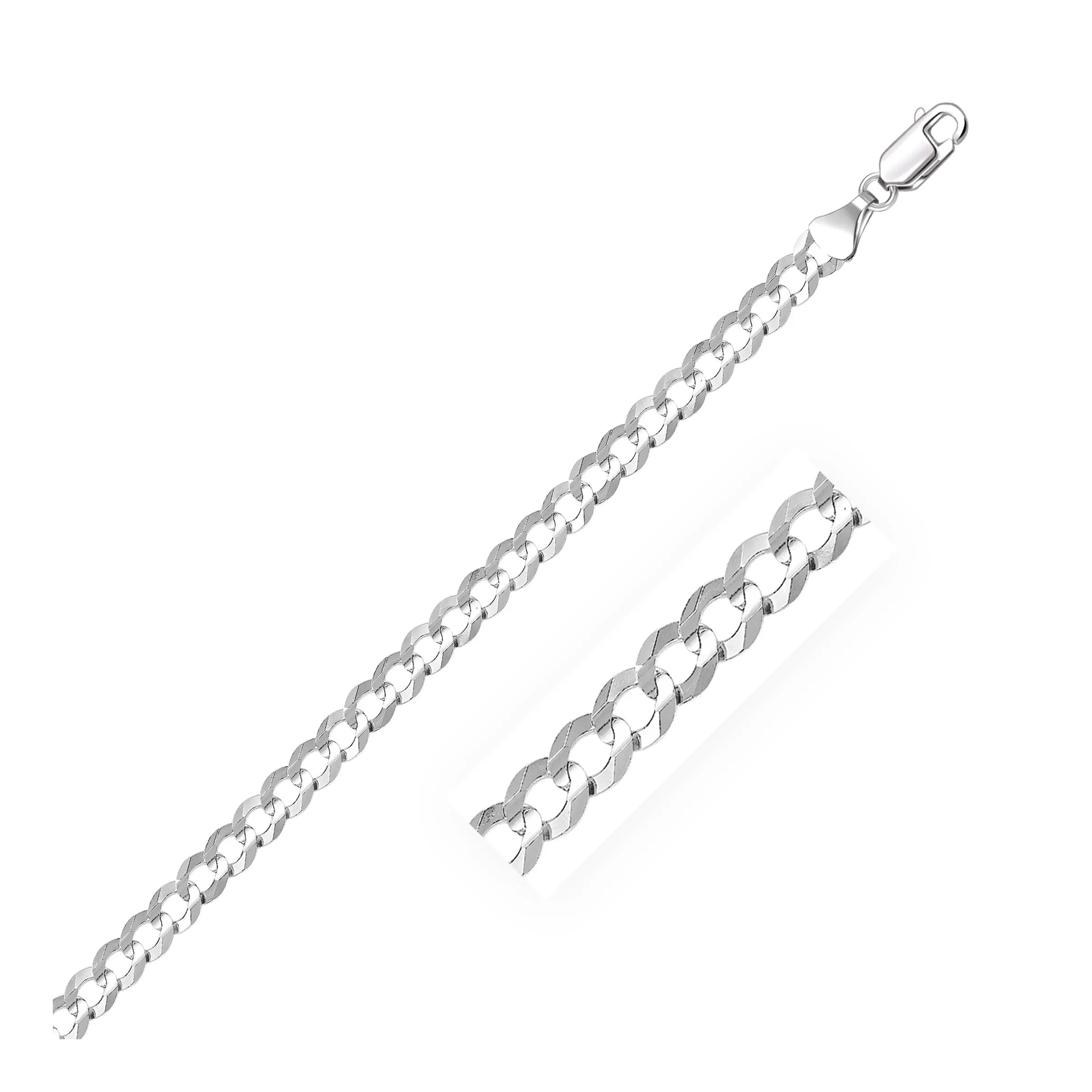 4.7mm 14k White Gold Solid Curb Chain-rx05440-20