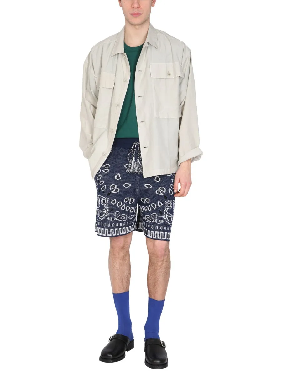 Alanui Bandana Printed Drawstring Shorts