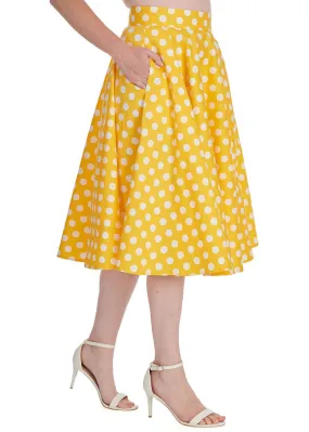 Banned Lemon Spot Polkadot 50's Swing Swing Yellow