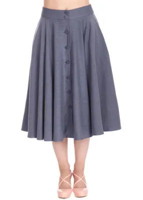 Banned Sway Away 50's Swing Skirt Denim Blue