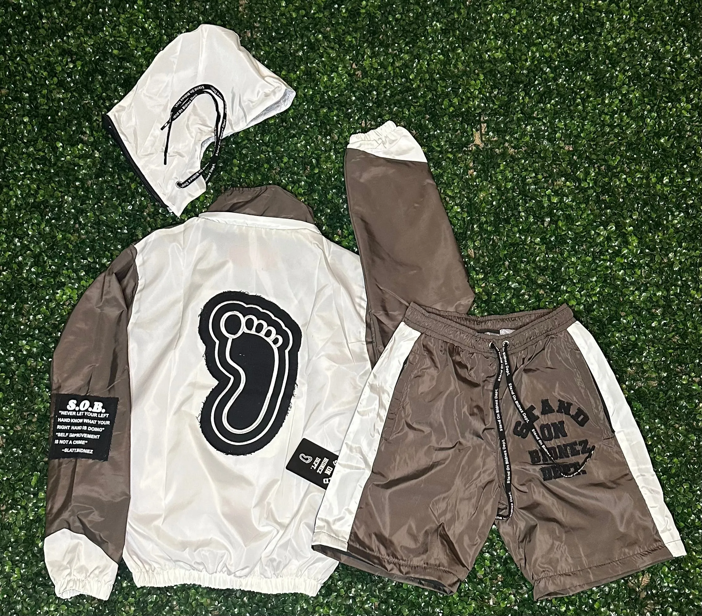 BROWN 2 n 1 WINDBREAKER SET