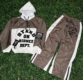 BROWN 2 n 1 WINDBREAKER SET