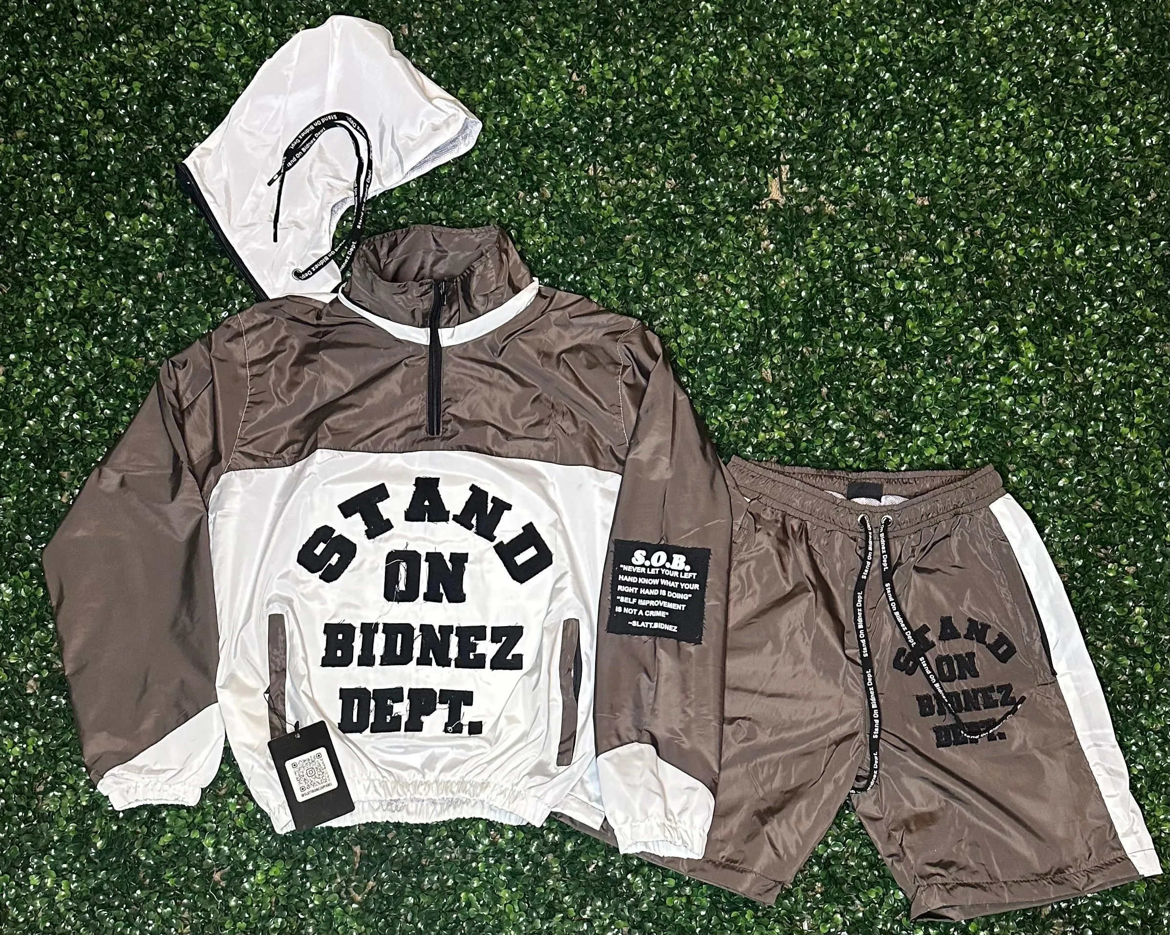 BROWN 2 n 1 WINDBREAKER SET