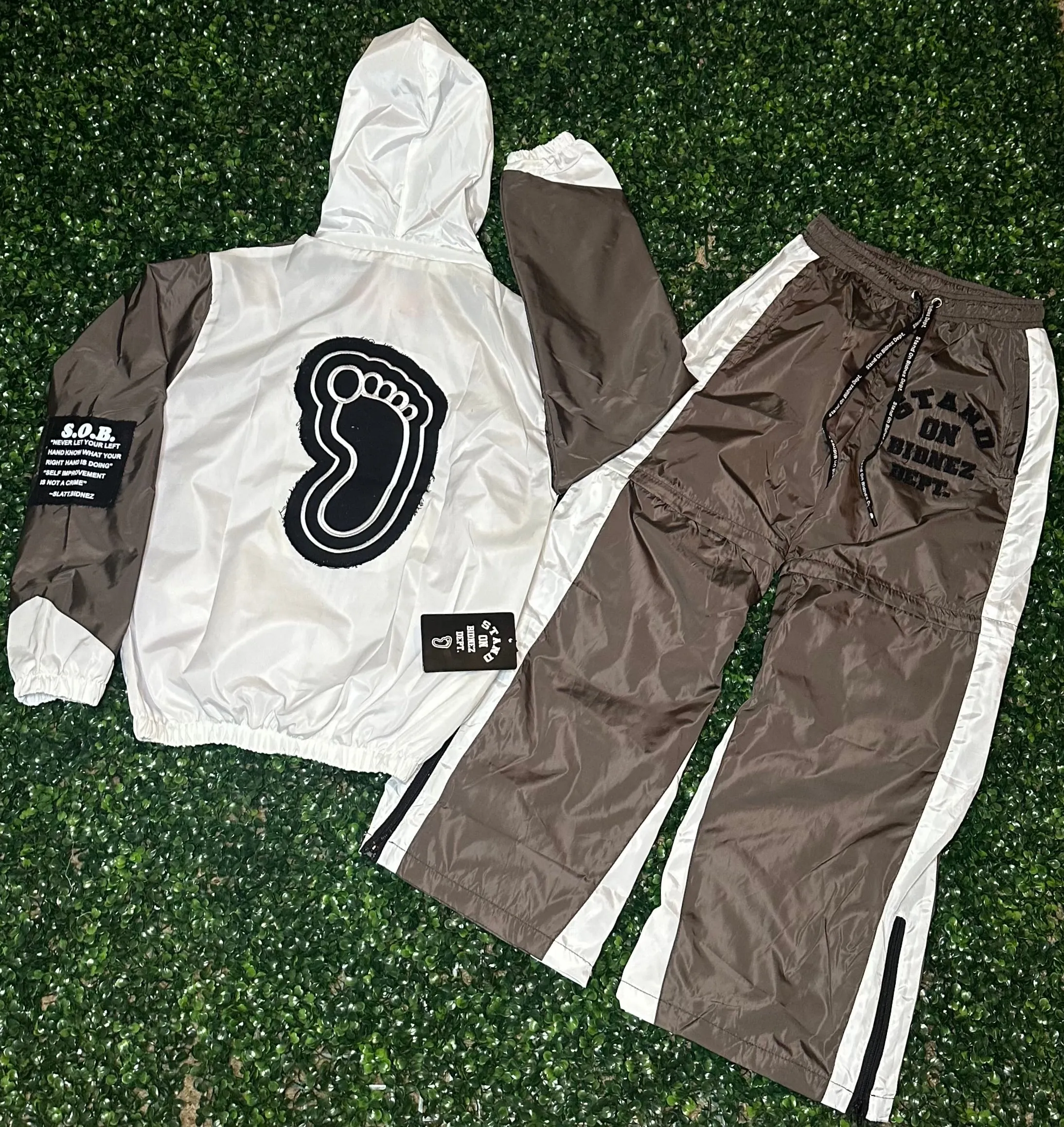 BROWN 2 n 1 WINDBREAKER SET