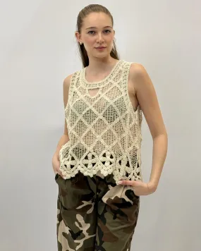 Canotta crochet smanicato