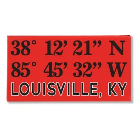 Canvas Wall Art with the Coordinates of Louisville, KY