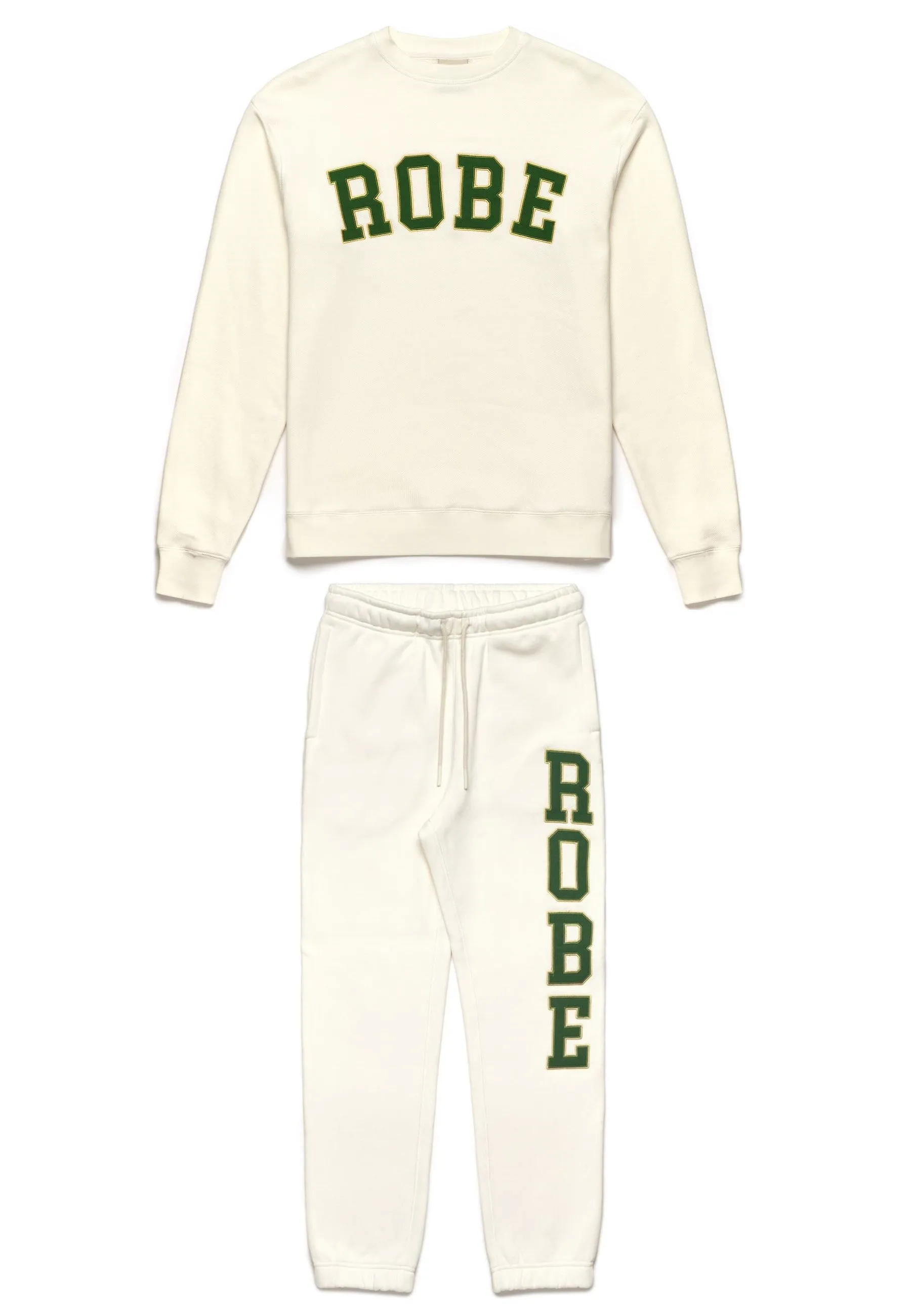 Completo tuta ROBE DI KAPPA felpa + pantalone lettering bianco/verde