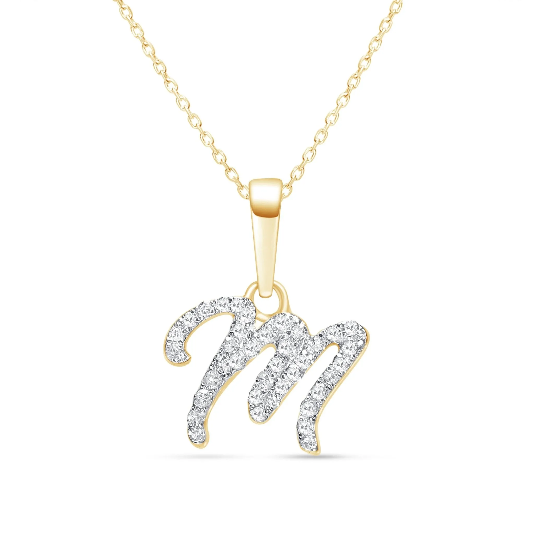 Cursive Diamond Initial Necklace