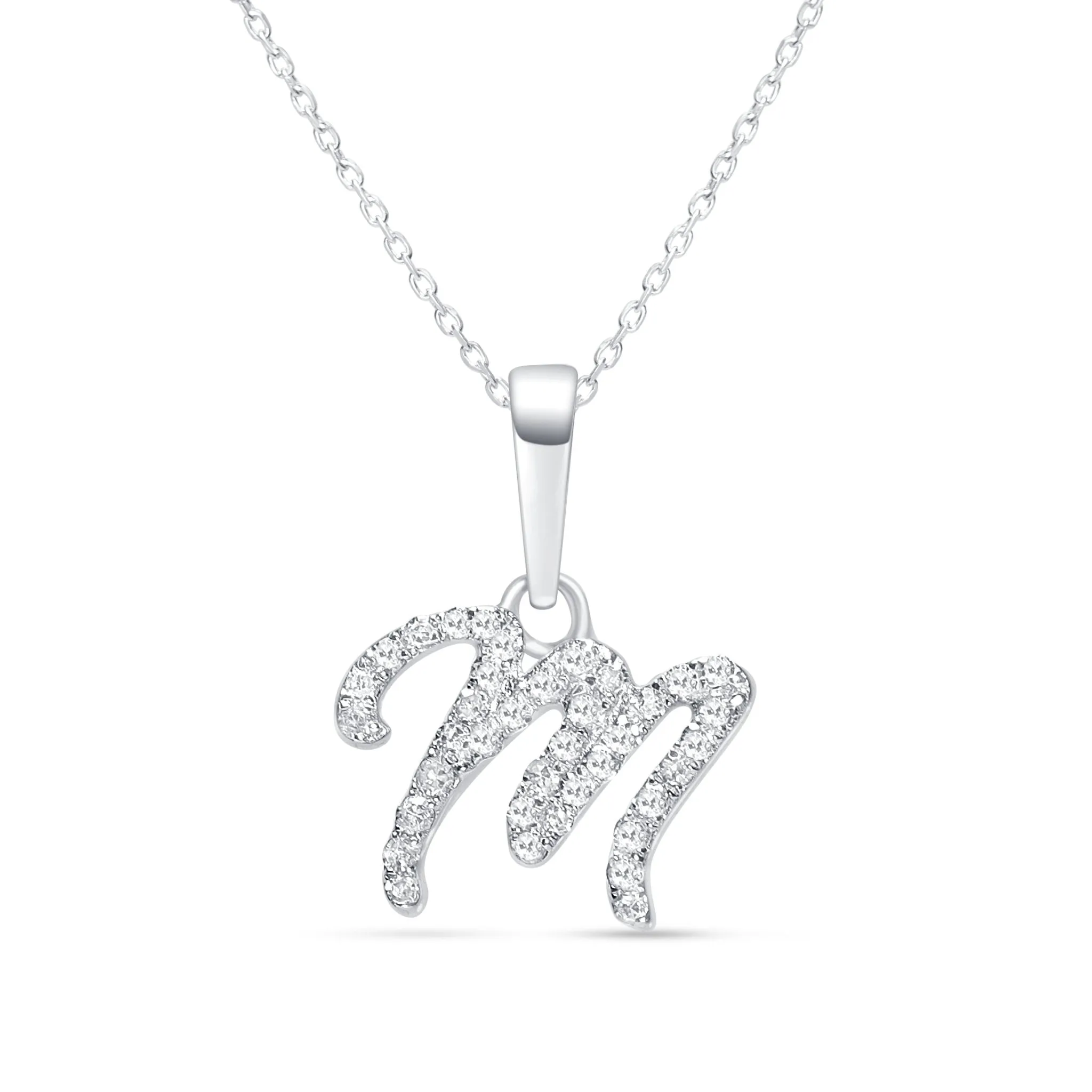 Cursive Diamond Initial Necklace