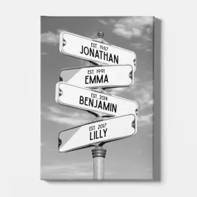 Customized Family Street Sign Canvas