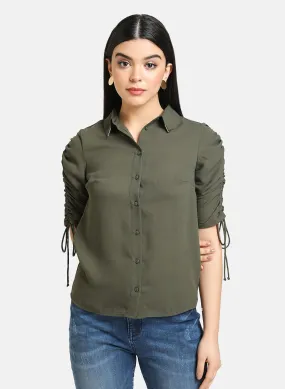 Drawstring Sleeve Detail Shirt