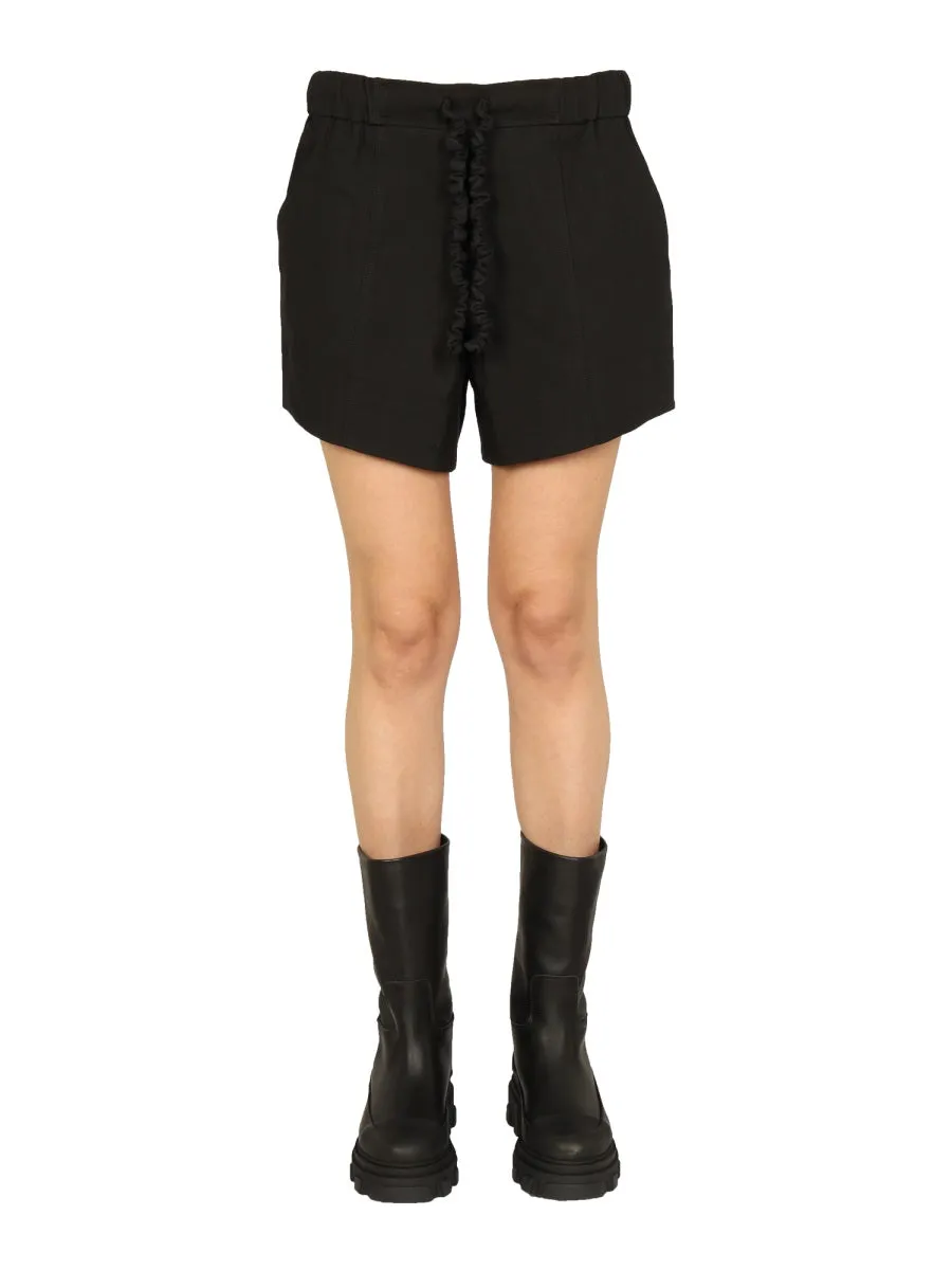 Ganni Elasticated Waist Drawstring Shorts