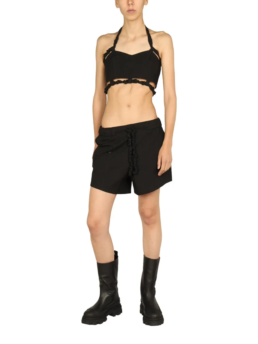 Ganni Elasticated Waist Drawstring Shorts