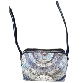 Gattinoni BIGPL6621 WPQW39 Planetarium Crossbody Bag Double Zip Tracolla Acquamarine Navy