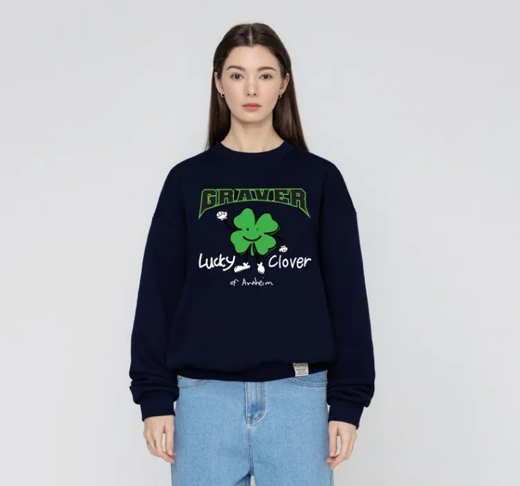 GRAVER  |[GRAVER]★LUCKY CLOVER CENTER SWEATSHIRT