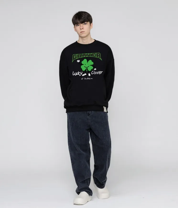 GRAVER  |[GRAVER]★LUCKY CLOVER CENTER SWEATSHIRT