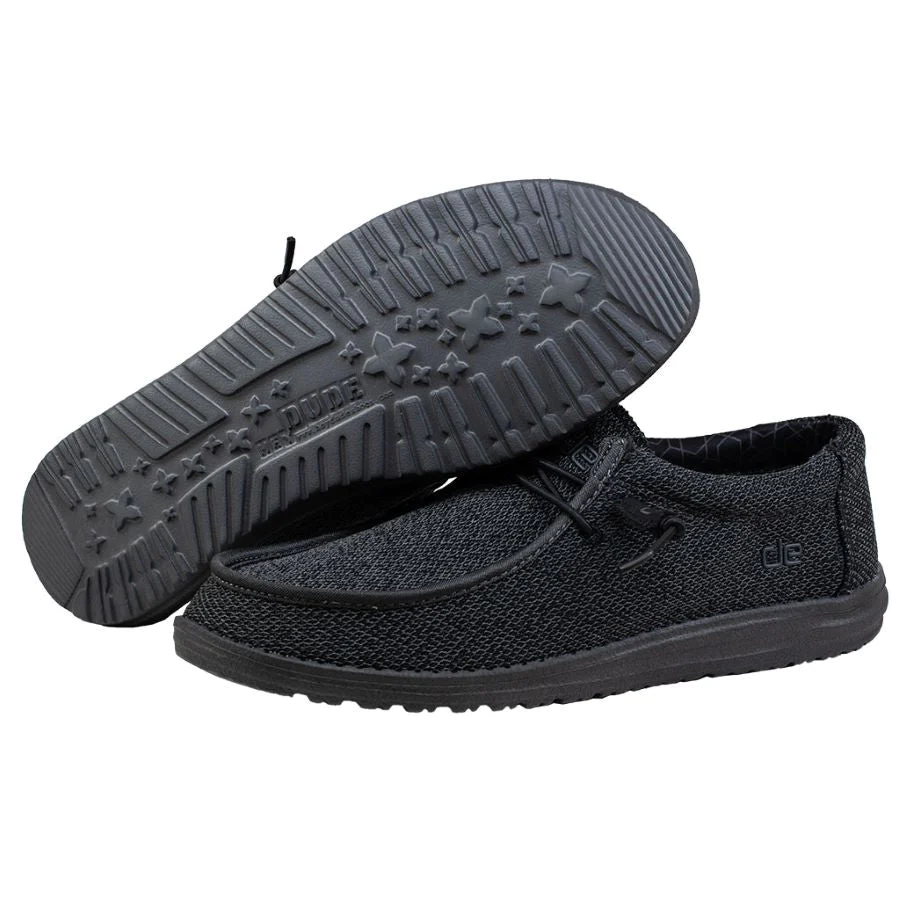 Hey Dude Men’s Wally Sox Slip On Shoes-Micro Total Black