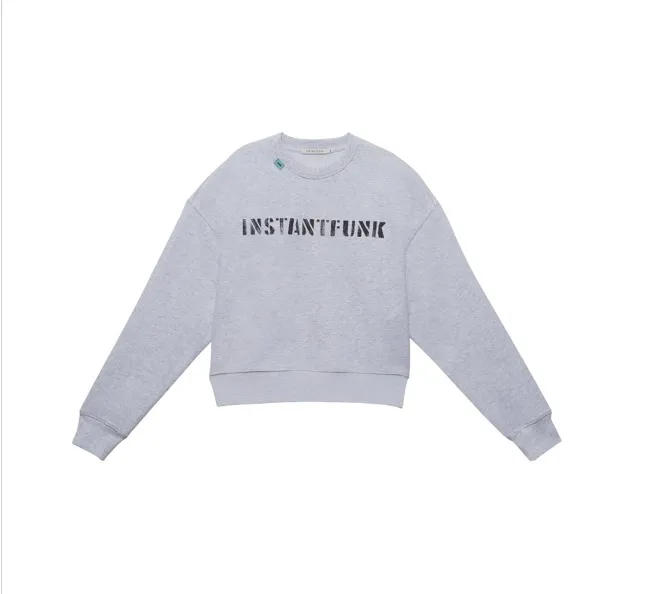 INSTANTFUNK  |Unisex U-Neck Long Sleeves Logo Sweatshirts