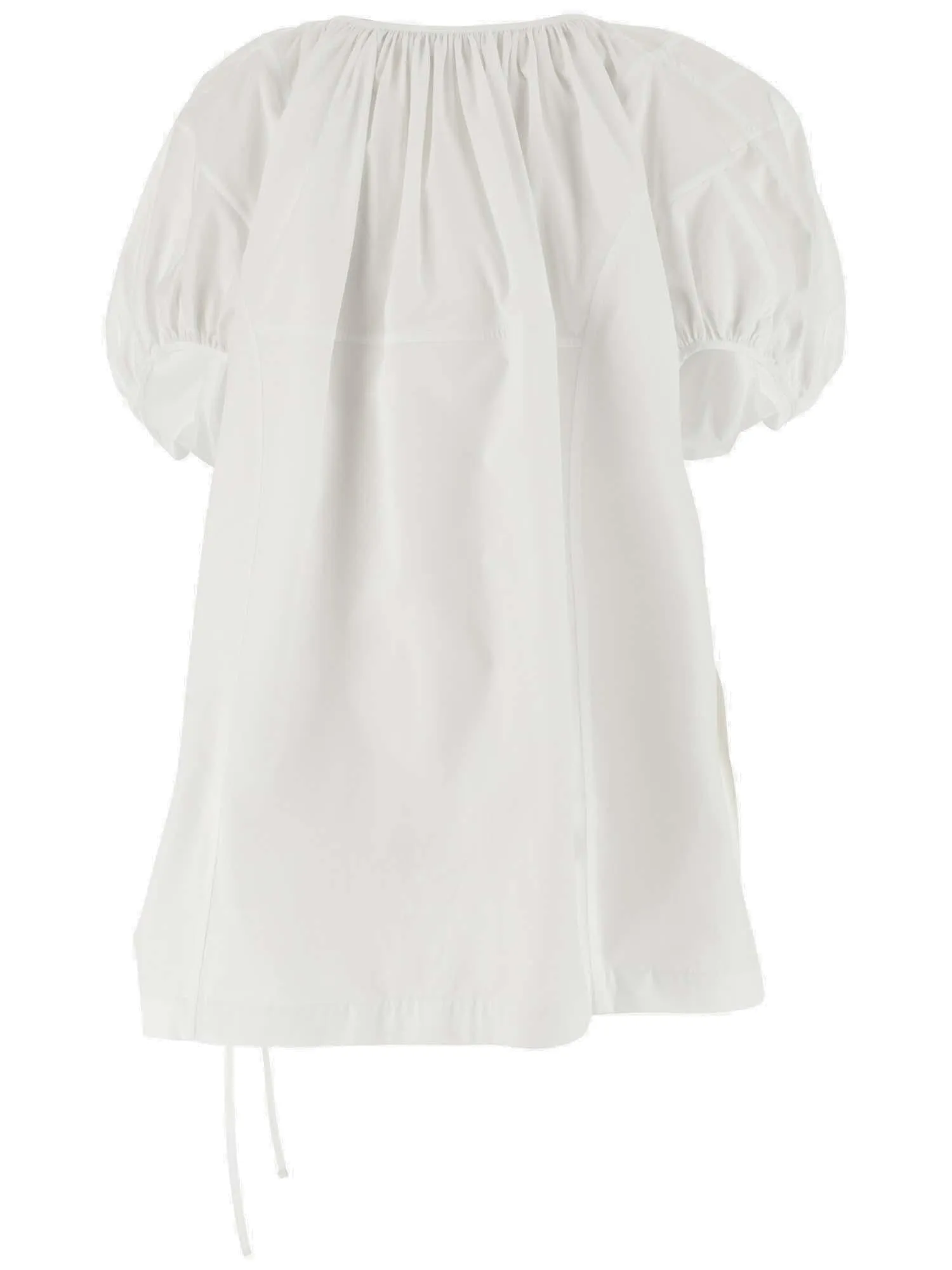 Jil Sander Drawstring-Hem Puff-Sleeved Blouse