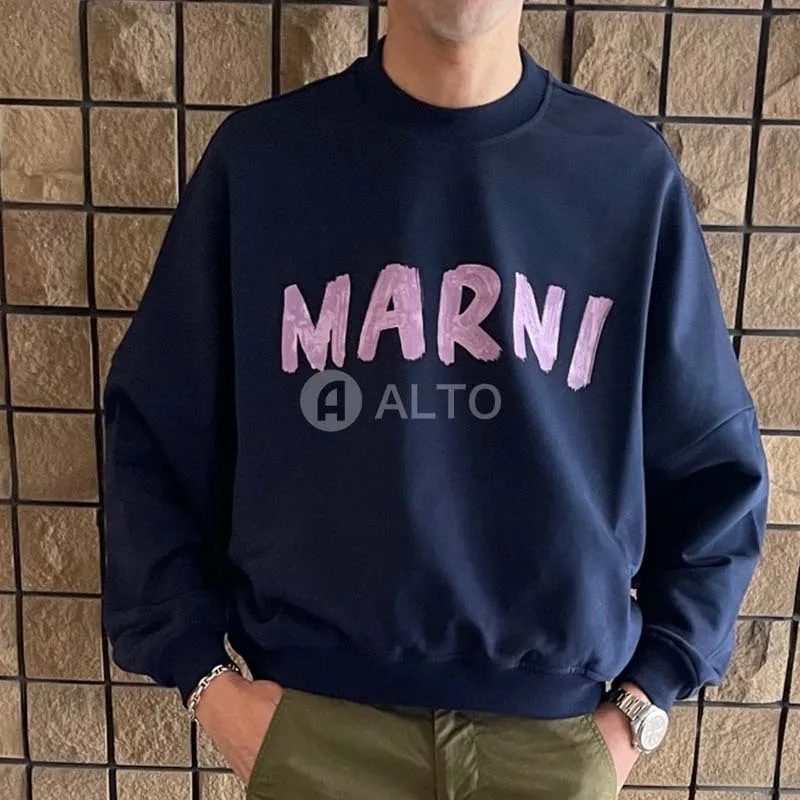 MARNI  |Plain Cotton Logo Designers Sweatshirts