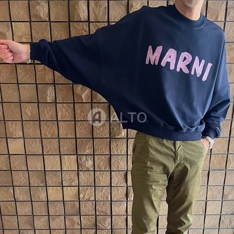 MARNI  |Plain Cotton Logo Designers Sweatshirts