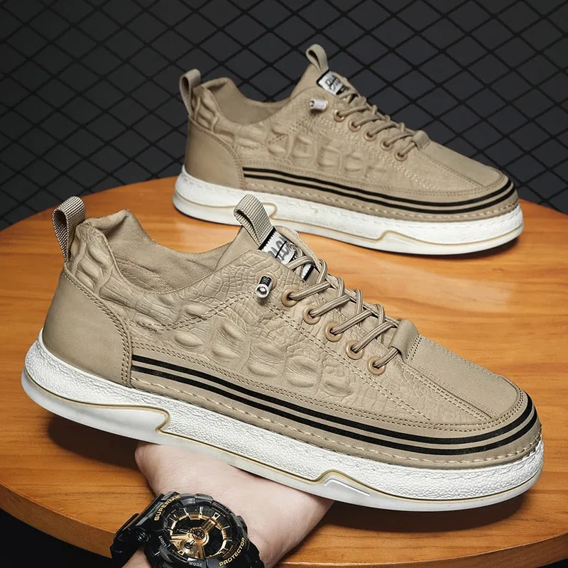 Men's Summer Casual Style Breathable Lace-Up Canvas Outdoor Shoes