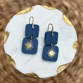 Mini Stacks - Denim - Acrylic Earrings