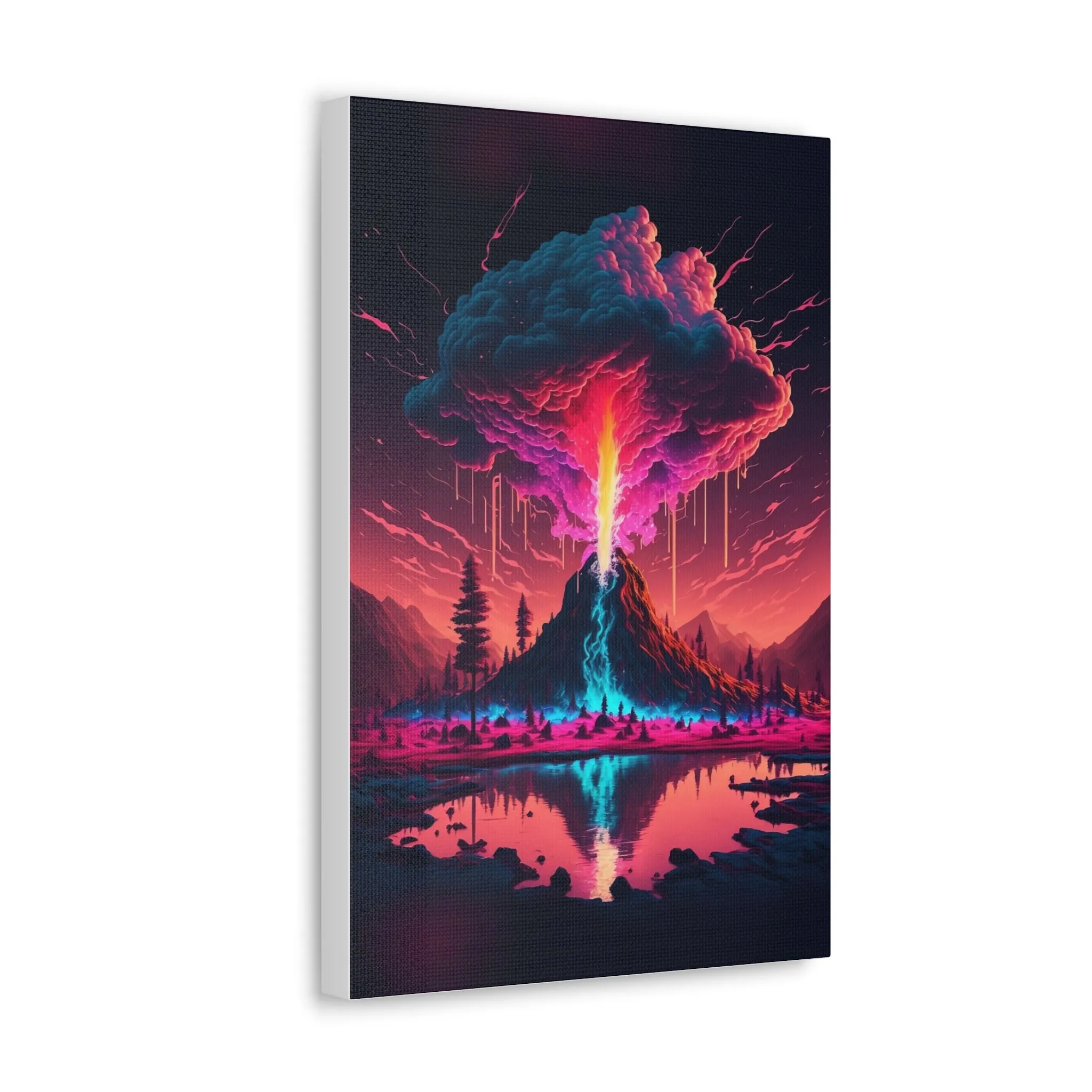 Mystic Mountain Etheric Eruption Canvas Spiritual Decor