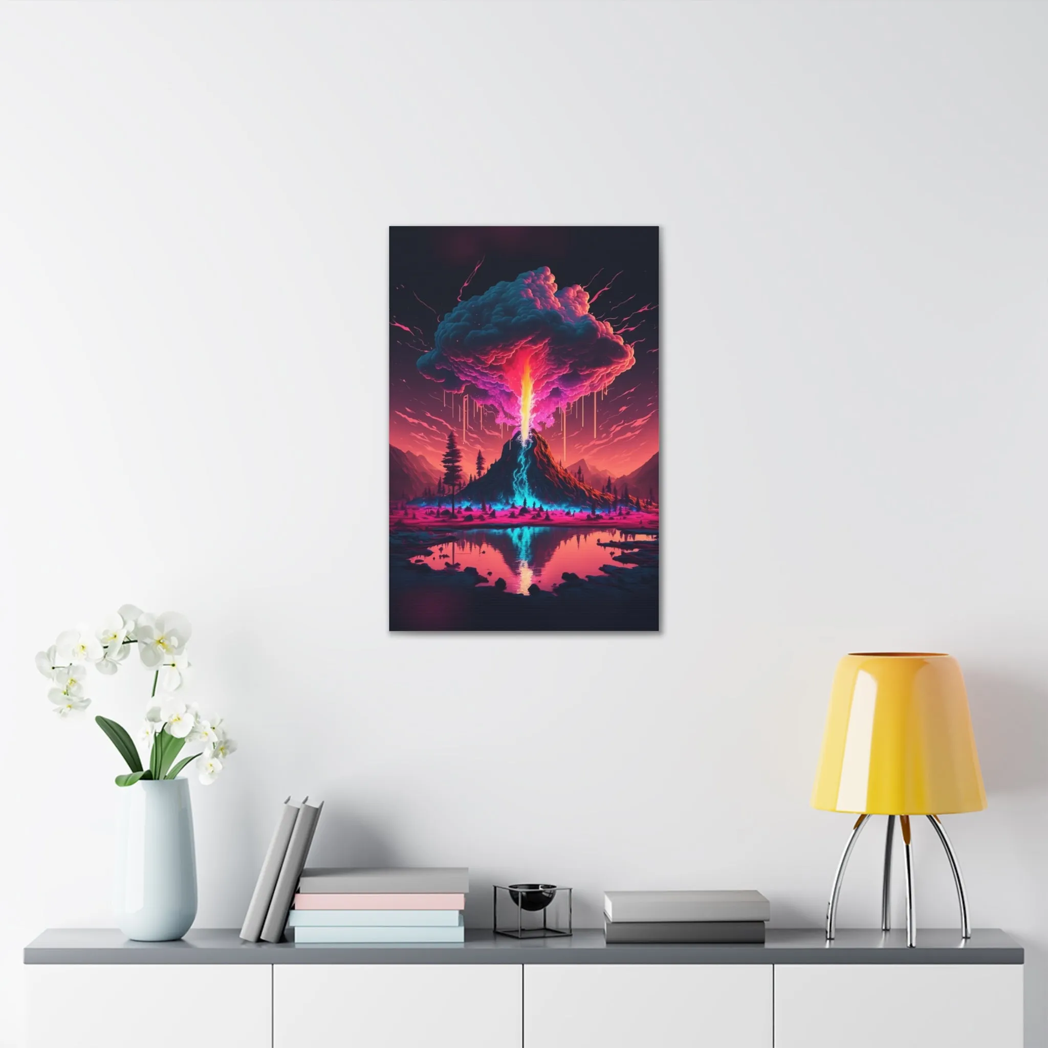 Mystic Mountain Etheric Eruption Canvas Spiritual Decor