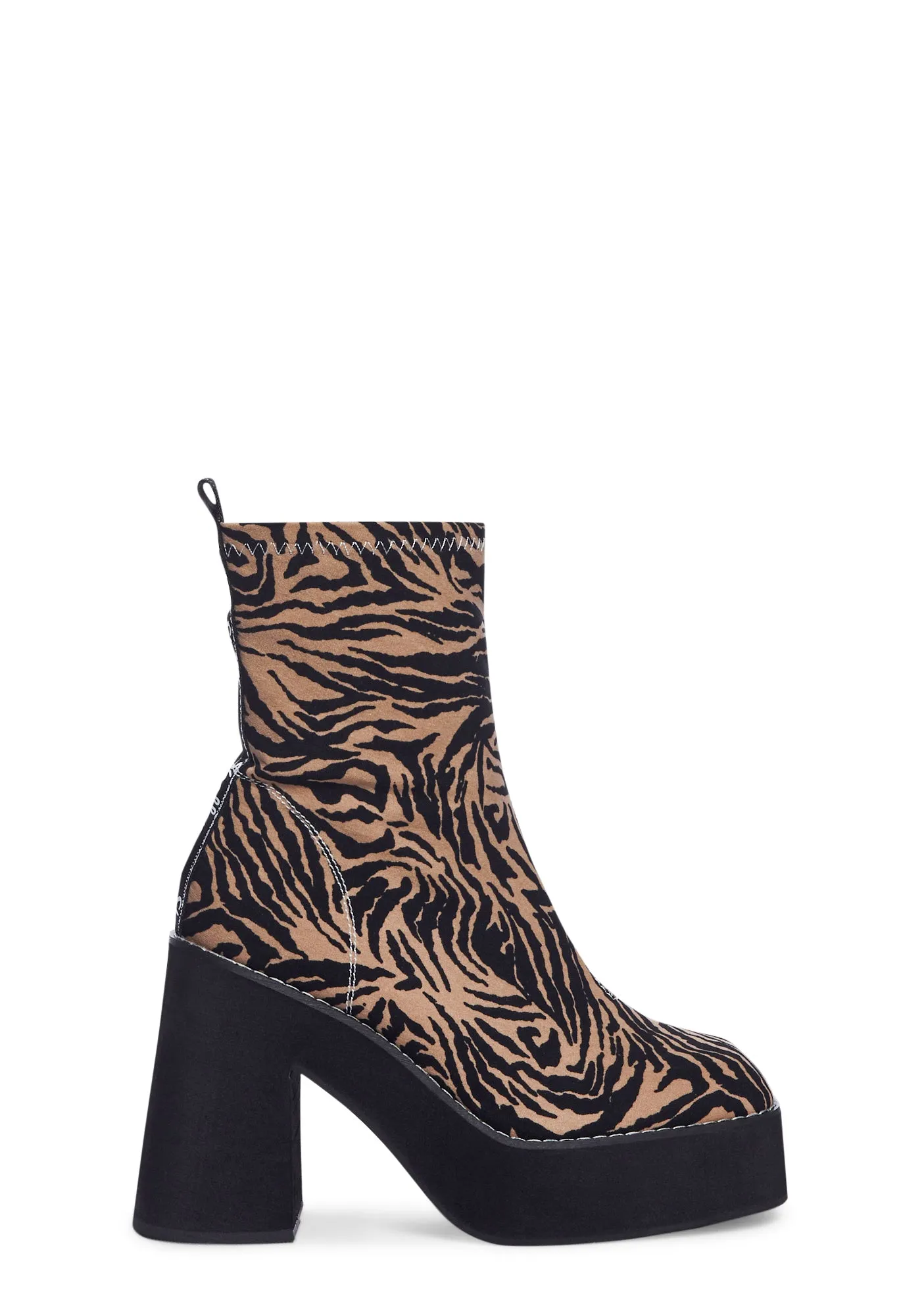 Natural Jupe Platform Ankle Boots-