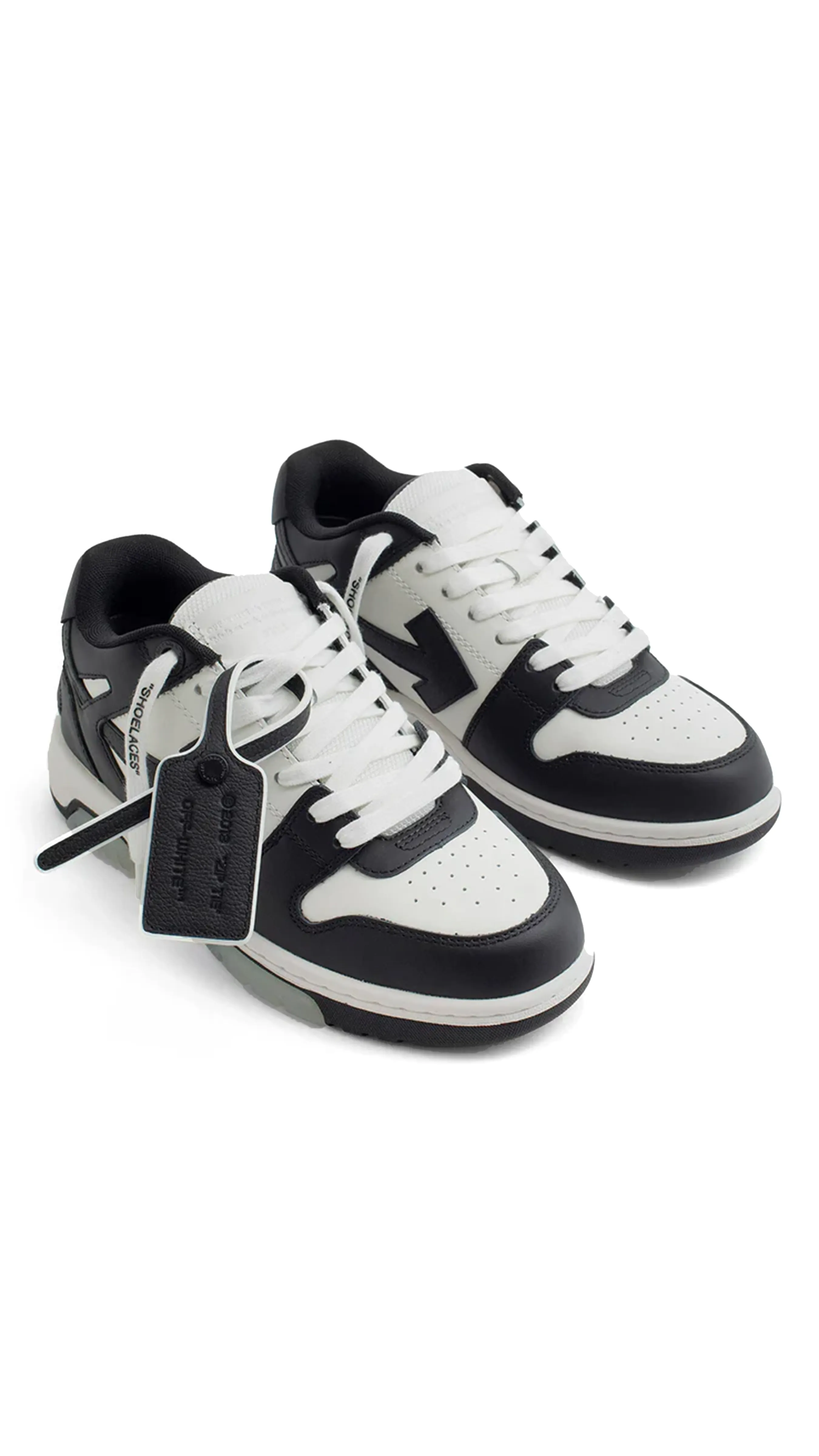 Out Office Calfskin Sneakers - White/Black