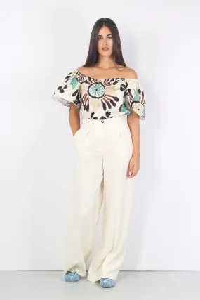 Pantalone Fluido Pence Piatta Burro