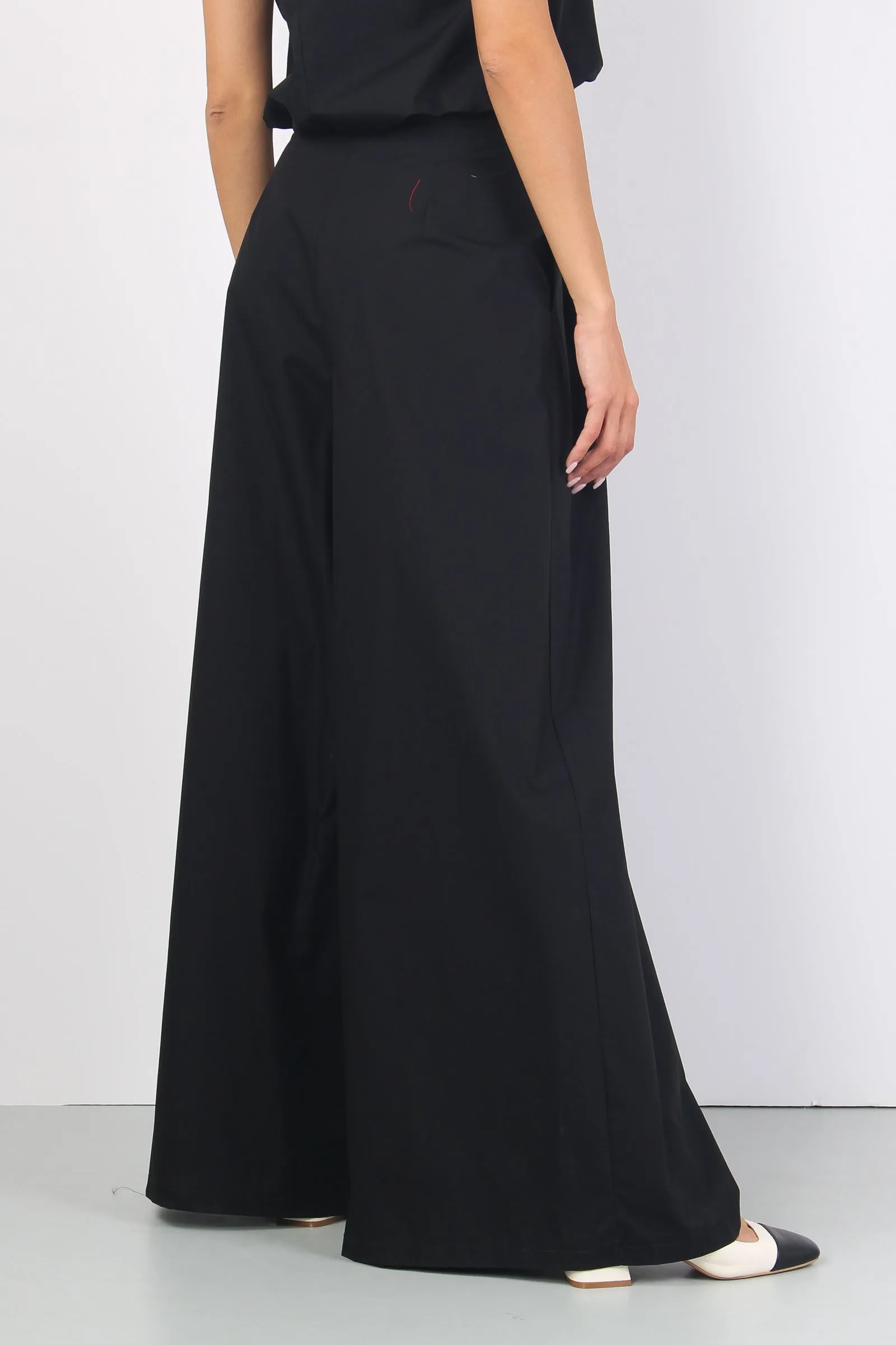 Pantalone Largo Cotone Pences Nero