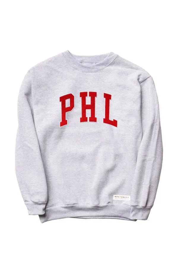 PHL Chenille Crew Sweatshirts - White/Red