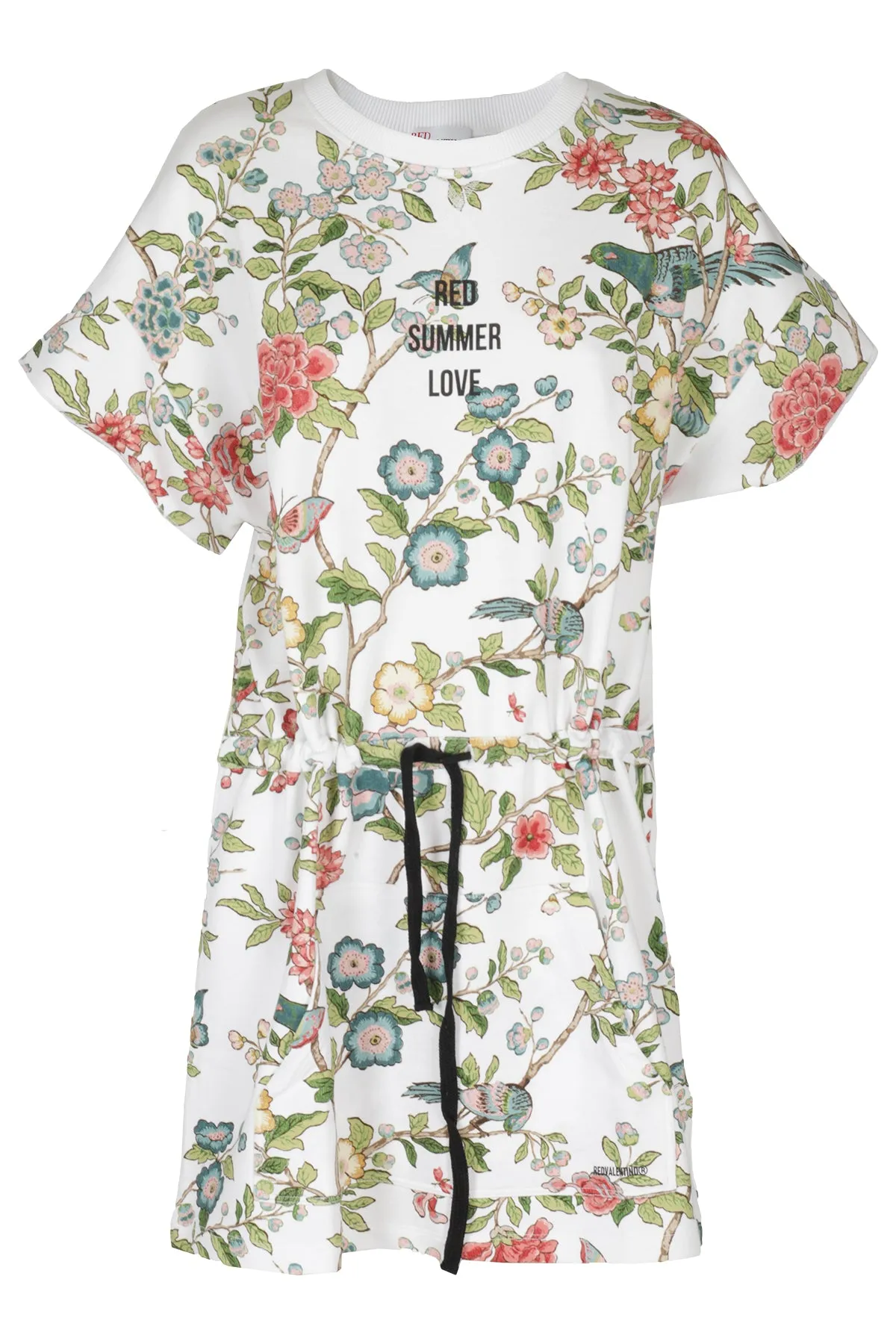 REDValentino Eden Tree Printed Drawstring Dress