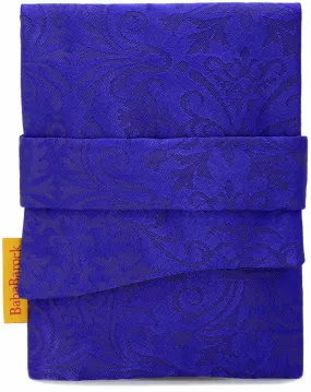 Royal Purple foldover pouch in English silk brocade. Standard size.