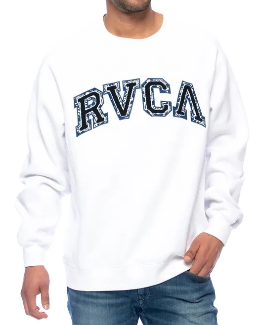 RVCA  |Crew Neck Long Sleeves Plain Logo Sweatshirts