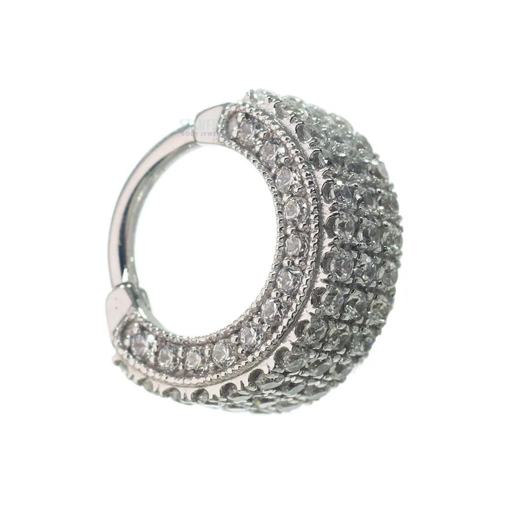 Satara Hinge Ring in Gold with White CZ's