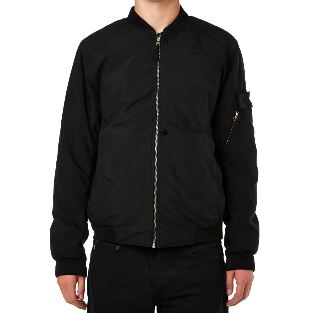 Stone Island Shadow Project Garment Dyed Diagonal Weave MA-1 Bomber JacketBlack