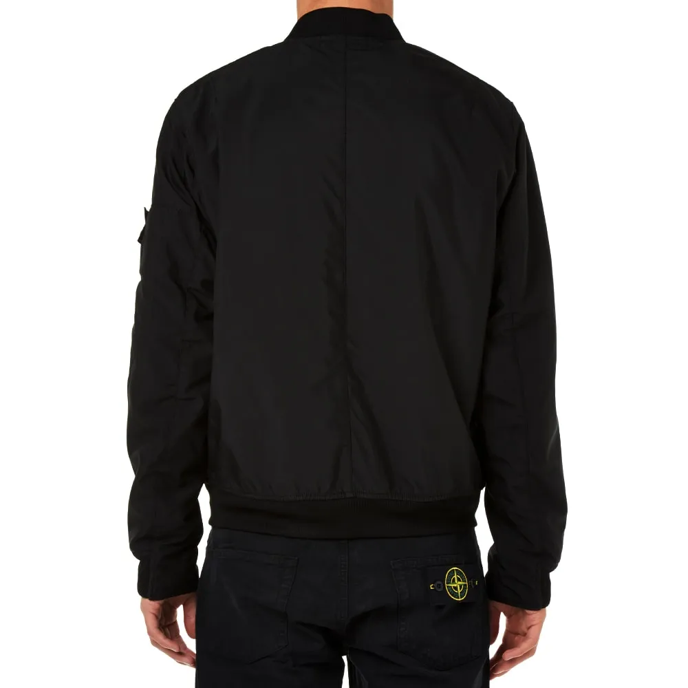 Stone Island Shadow Project Garment Dyed Diagonal Weave MA-1 Bomber JacketBlack