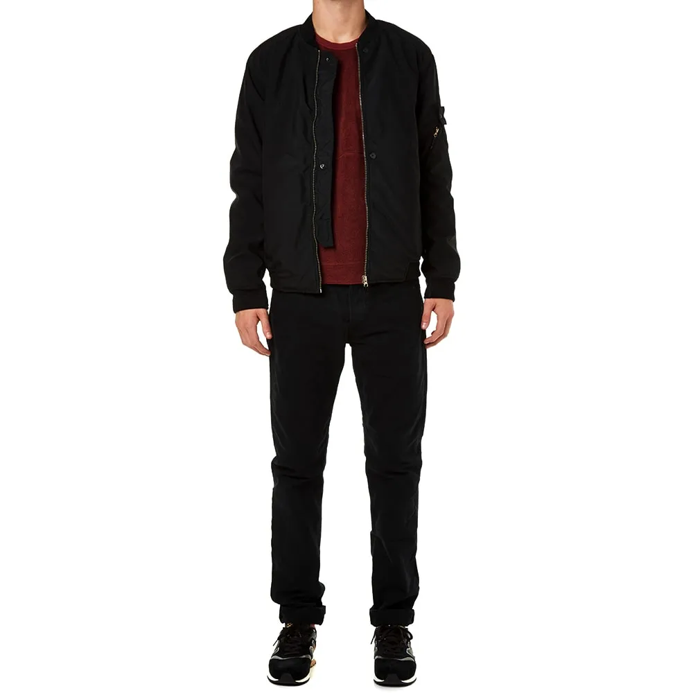 Stone Island Shadow Project Garment Dyed Diagonal Weave MA-1 Bomber JacketBlack