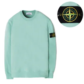 STONE ISLAND  |Street Style U-Neck Long Sleeves Cotton Logo Sweatshirts