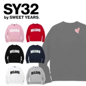 SWEET YEARS  |Unisex Sweat Street Style Long Sleeves Plain Logo