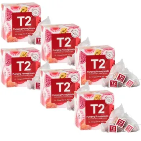 T2 Pumping Pomegranate Teabag 10 Pack Tea Box of 6