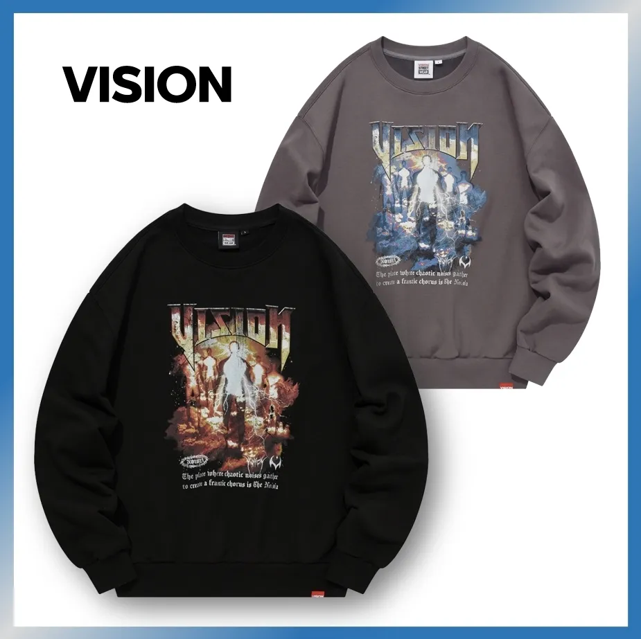 Vision Street Wear  |Unisex Street Style Logo Sweatshirts