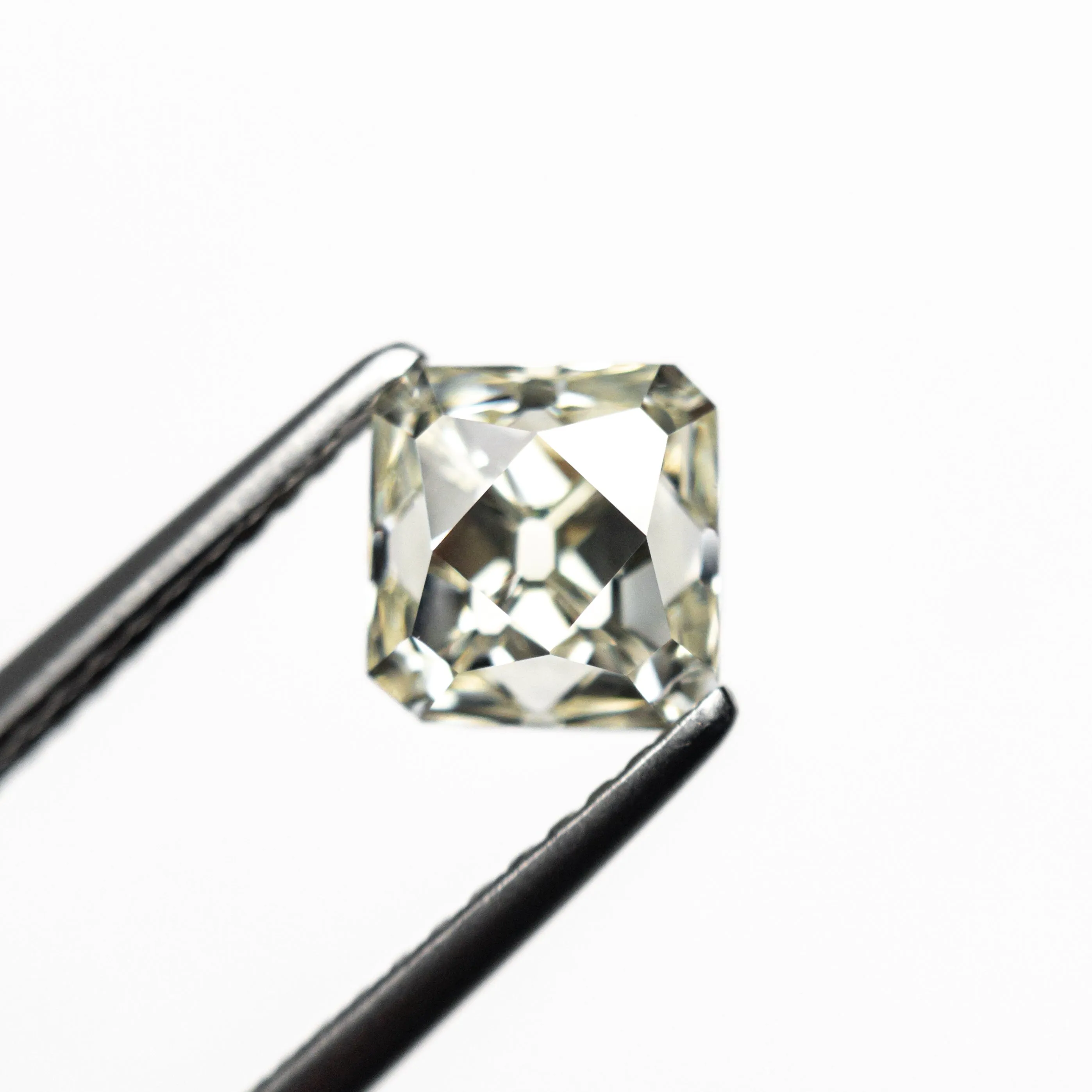 White Modern Antique French Cut Diamond - 1.71ct Cut Corner Square