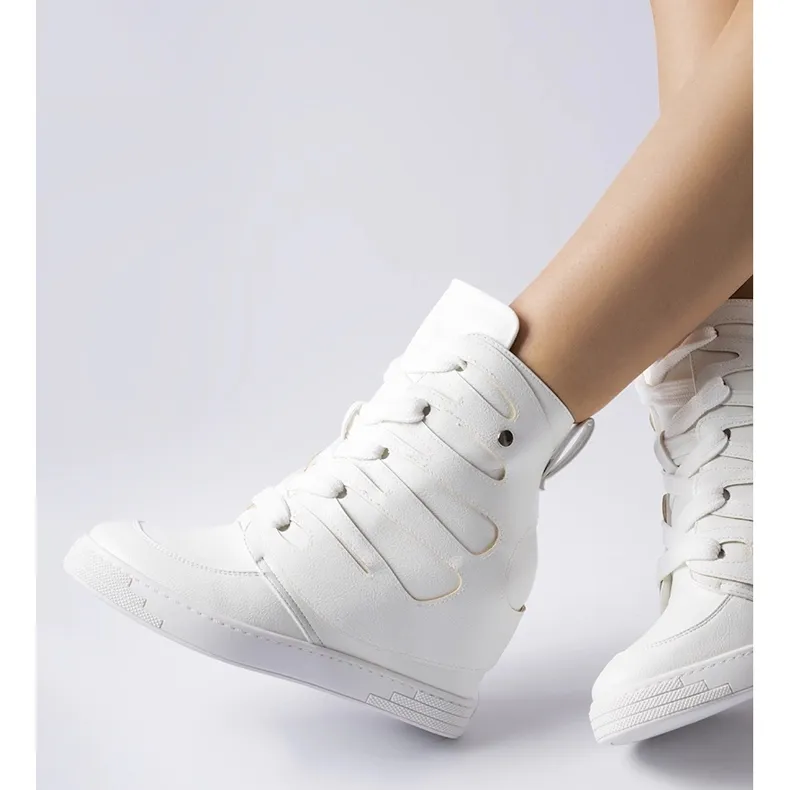 White Pantaleone wedge sneakers